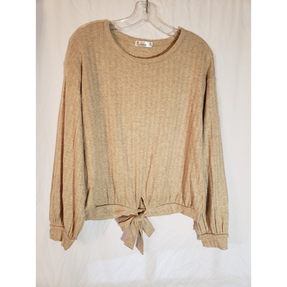 Women's 89th And Madison Tan Tie Waist Top Size M